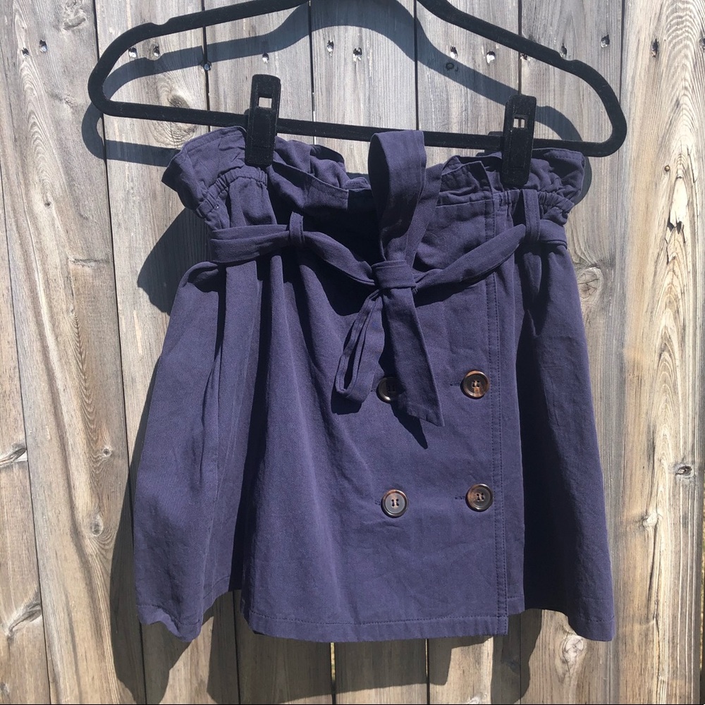 Women’s Navy Paper bag Tie Skirt